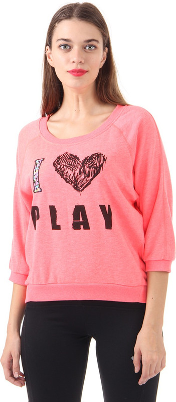 Only 3/4th Sleeve Printed Women Sweatshirt