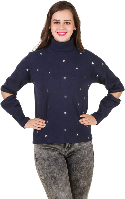 Texco Full Sleeve Self Design Women Sweatshirt