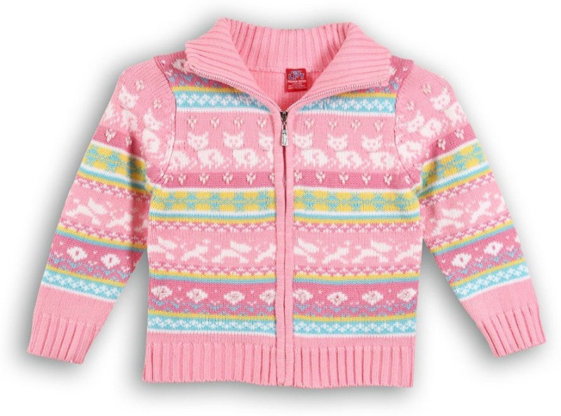 Lilliput Baby Girls Zipper Self Design Cardigan