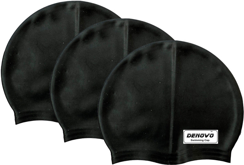 DeNovo Imported Set of 3 Swimming Cap(Black, Pack of 3) DeNovo Imported Set of 3 Swimming Cap(Black, Pack of 3)