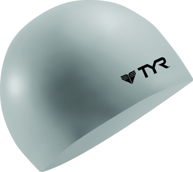 TYR Wrinkle Free Silicone Swimming Cap(Silver)