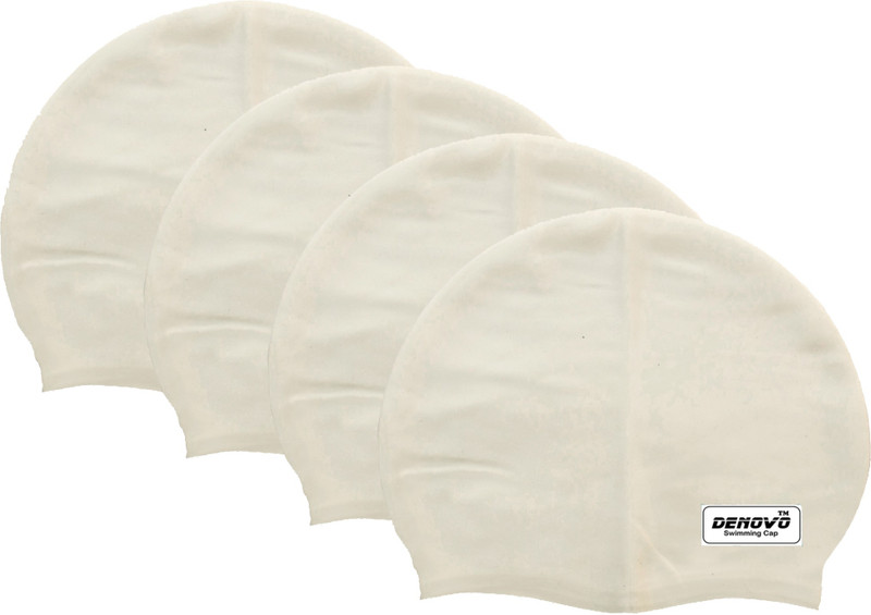 DeNovo Imported Set of 4 Swimming Cap(White, Pack of 4) DeNovo Imported Set of 4 Swimming Cap(White, Pack of 4)