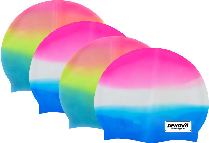 DeNovo Imported Set of 4 Swimming Cap(Multicolor, Pack of 4) DeNovo Imported Set of 4 Swimming Cap(Multicolor, Pack of 4)