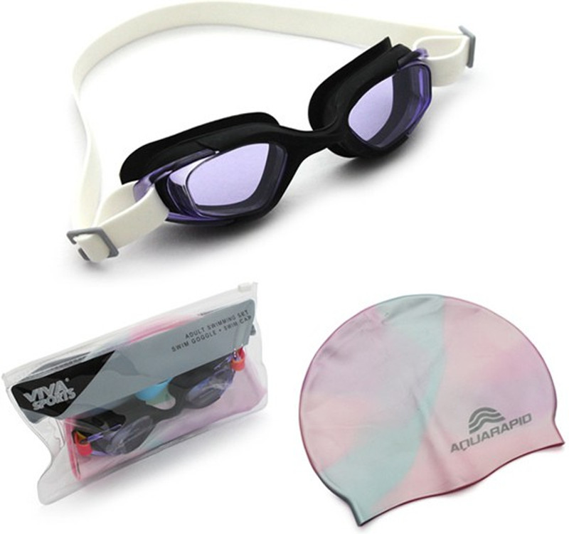 Viva Sports Senior Swim Set Swimming Cap(Multicolor, Pack of 1) Viva Sports Senior Swim Set Swimming Cap(Multicolor, Pack of 1)