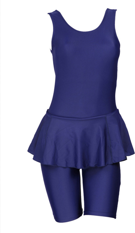 Freestyle Frock Style Swimwear With Cycling Shorts Solid Women Swimsuit