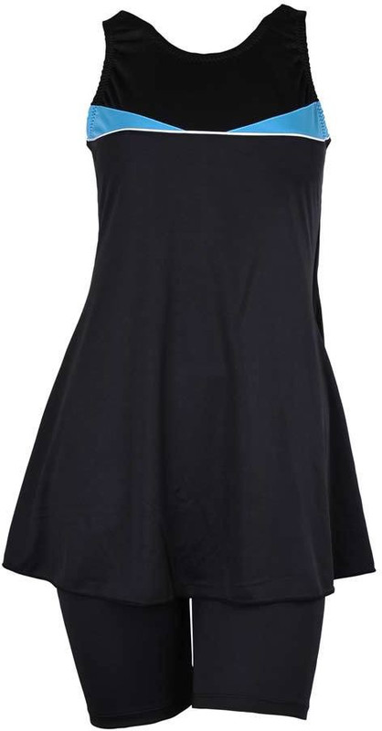 Champ A Line Frock Style With Knee Length Shorts Solid Women Swimsuit