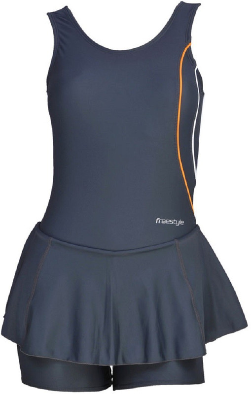 Freestyle Women Padded Swimwear Sleeveless Frock with Short Bloomer Striped Women Swimsuit