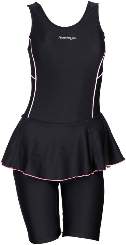 Freestyle Women Swimwear - Frock With Half Leg Solid Women Swimsuit