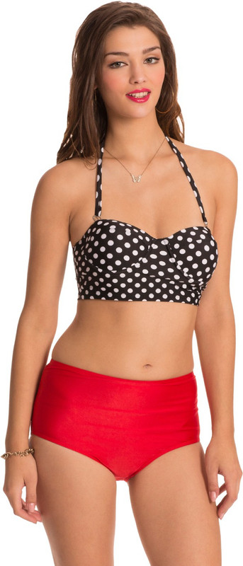 PrettySecrets Polka Dive Polka Print Women Swimsuit