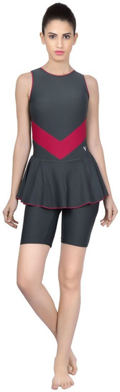 Veloz Halg legs with Boat Neck Solid Women Swimsuit