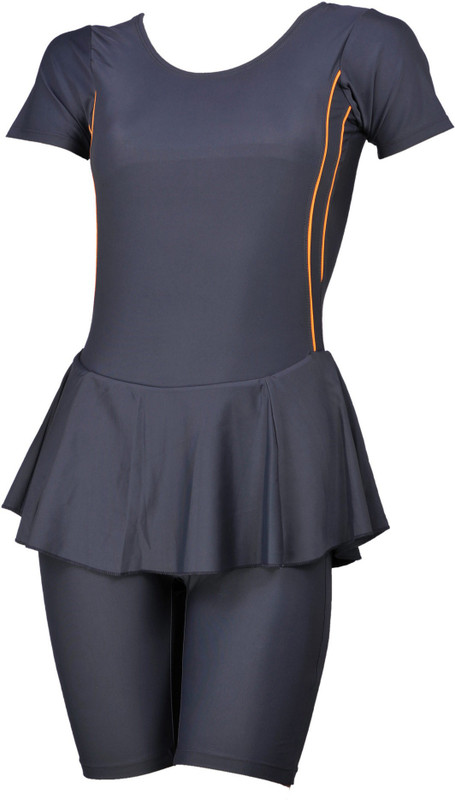 Champ Grey Padded Swimwear With Knee Length Shorts Solid Women Swimsuit