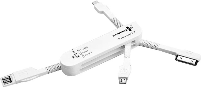 Jazam C24 Connector Swiss Knife style 0.5 m Micro USB Cable(Compatible with Mobile Phones, Tablets, Camera, White, One Cable)
