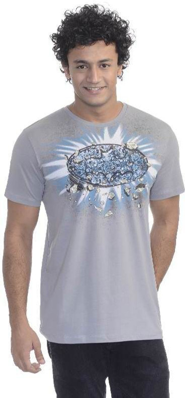 Batman By Free Authority Printed Men Round or Crew Grey T-Shirt