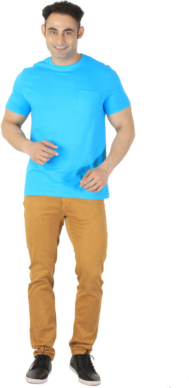 ISHWA Graphic Print Men Round Neck Blue T-Shirt