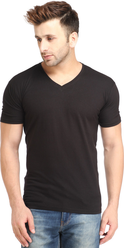 SBF Solid Men V-neck Multicolor T-Shirt