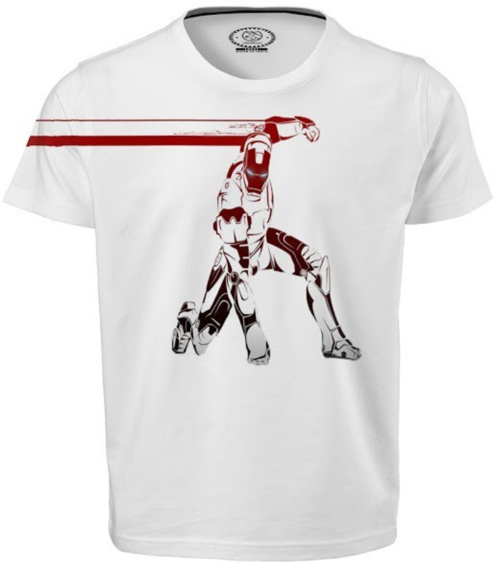 Vinminn Printed Men Round Neck White T-Shirt