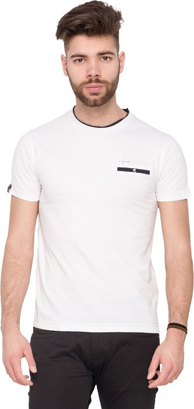 Mufti Solid Men Round Neck White T-Shirt