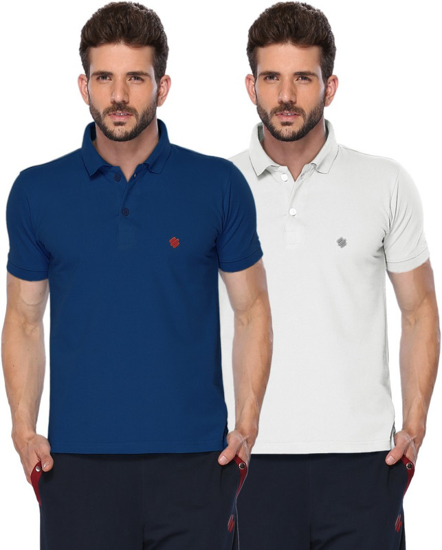 ONN Solid Men Polo Neck Blue, White T-Shirt(Pack of 2) ONN Solid Men Polo Neck Blue, White T-Shirt(Pack of 2)