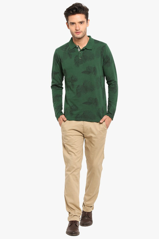 Copperstone Printed Men Polo Neck Green T-Shirt Copperstone Printed Men Polo Neck Green T-Shirt