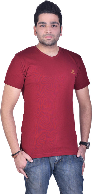Colors & Blends Solid Men V-neck Red T-Shirt Colors & Blends Solid Men V-neck Red T-Shirt