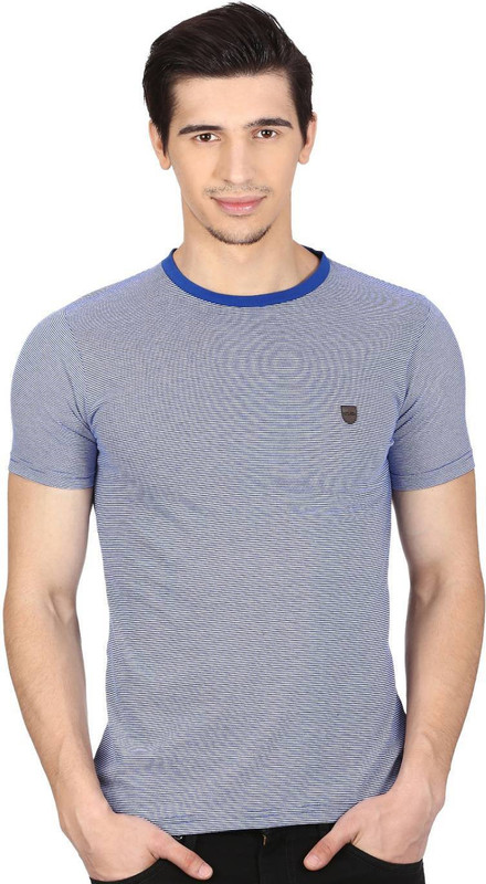Cloak & Decker Striped Men Round Neck Blue T-Shirt Cloak & Decker Striped Men Round Neck Blue T-Shirt