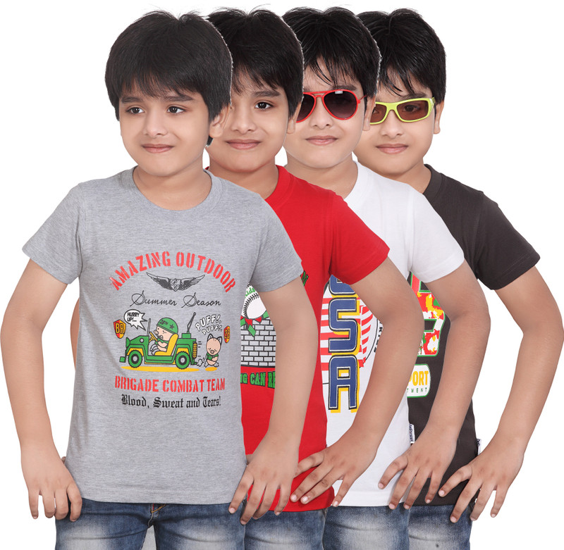 FabTag  - Dongli Boys Printed T Shirt(Multicolor, Pack of 4) RS.2799 (72.00% Off) - Flipkart