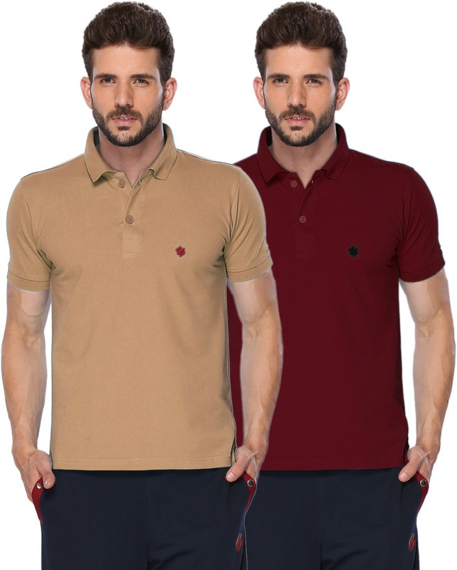 ONN Solid Men Polo Neck Brown, Maroon T-Shirt(Pack of 2) ONN Solid Men Polo Neck Brown, Maroon T-Shirt(Pack of 2)