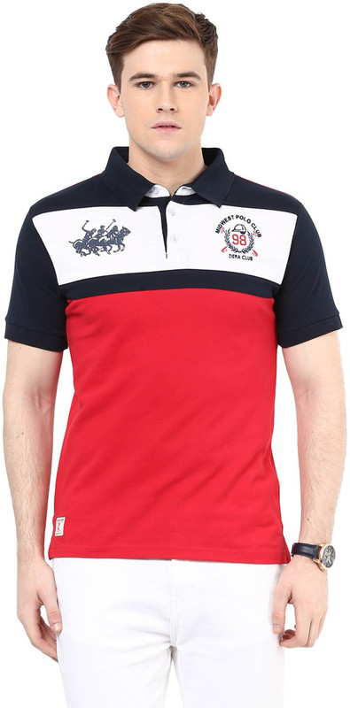 Ziera Printed Men Polo Neck Red T-Shirt