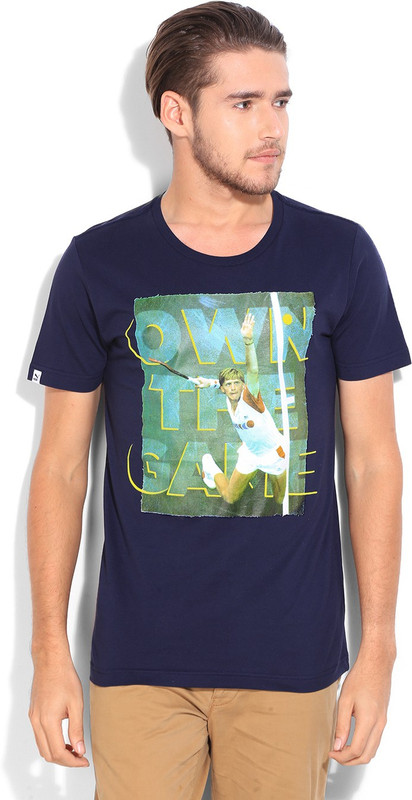 Puma Printed Men Round Neck Blue T-Shirt