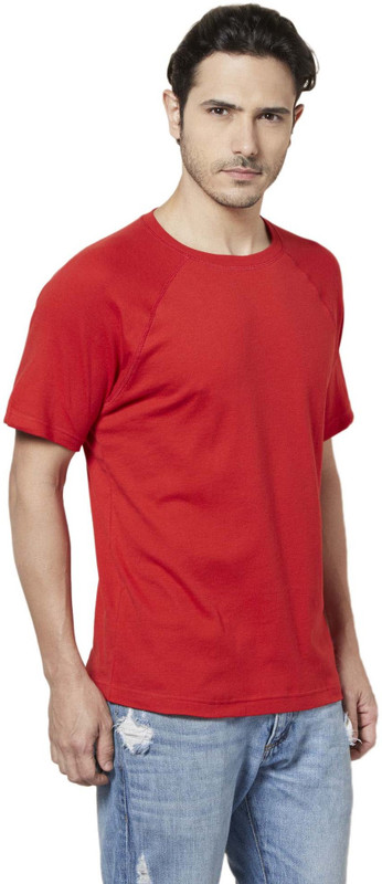 Tuna London Solid Men Round Neck Red T-Shirt