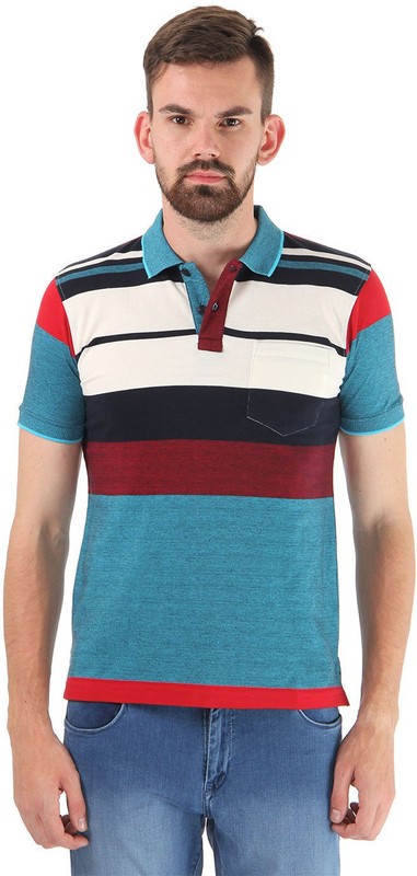 Cloak & Decker Striped Men Polo Neck Multicolor T-Shirt Cloak & Decker Striped Men Polo Neck Multicolor T-Shirt