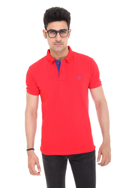 Colors & Blends Solid Men Polo Neck Red T-Shirt Colors & Blends Solid Men Polo Neck Red T-Shirt