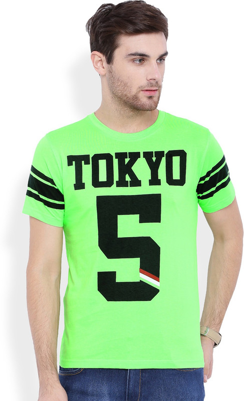 DIFFERENCE OF OPINION Printed Men Round Neck Light Green T-Shirt