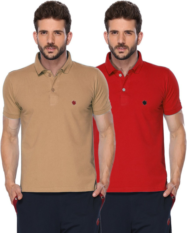 ONN Solid Men Polo Neck Brown, Red T-Shirt(Pack of 2) ONN Solid Men Polo Neck Brown, Red T-Shirt(Pack of 2)