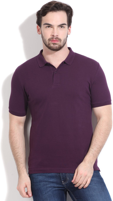 Highlander Solid Men Polo Neck Purple T-Shirt Highlander Solid Men Polo Neck Purple T-Shirt