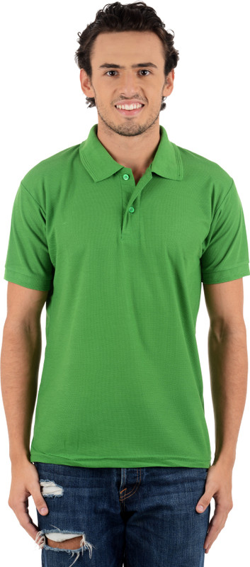 Blaze Solid Men Polo Neck Light Green T-Shirt