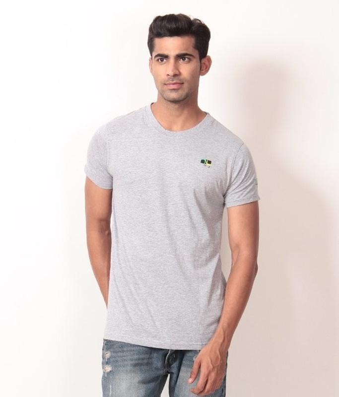 Londoner Solid Men Round Neck Grey T-Shirt