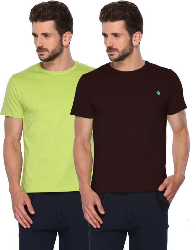 ONN Solid Men Round Neck Purple, Green T-Shirt(Pack of 2) ONN Solid Men Round Neck Purple, Green T-Shirt(Pack of 2)