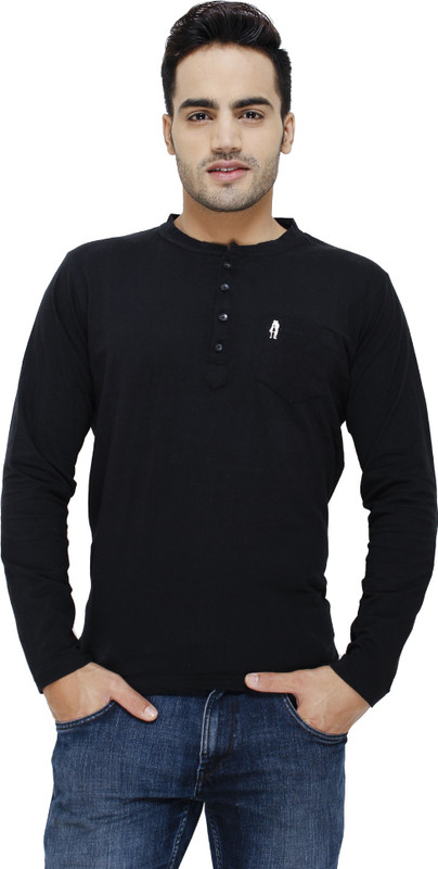Eprilla Solid Men Henley Black, Maroon T-Shirt