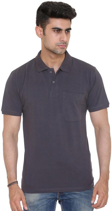 Colors & Blends Solid Men Polo Neck Reversible Grey T-Shirt Colors & Blends Solid Men Polo Neck Reversible Grey T-Shirt