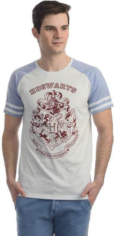 Harry Potter Printed Men Round or Crew Grey T-Shirt