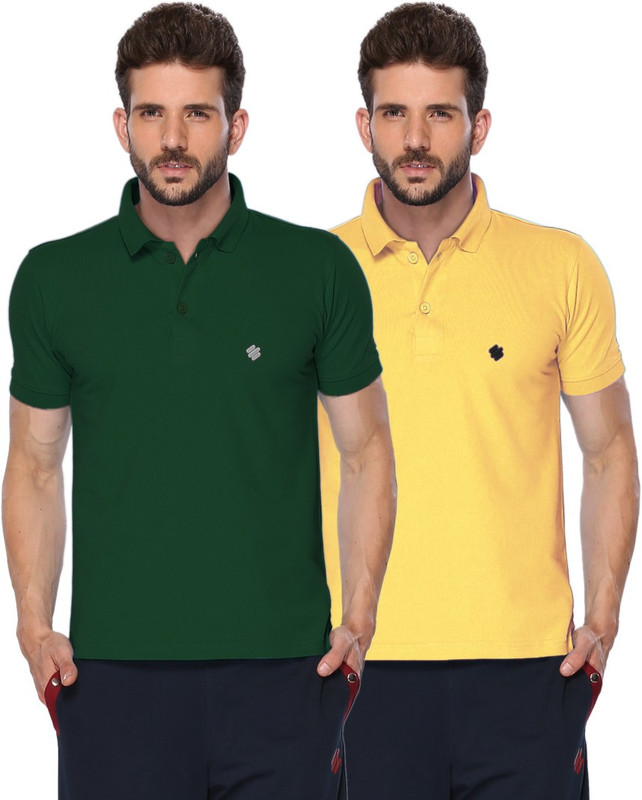 ONN Solid Men Polo Neck Green, Yellow T-Shirt(Pack of 2) ONN Solid Men Polo Neck Green, Yellow T-Shirt(Pack of 2)