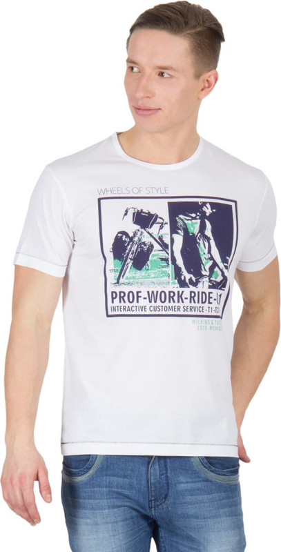 Wilkins & Tuscany Solid Men Round Neck White T-Shirt
