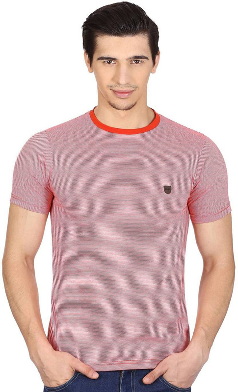 Cloak & Decker Striped Men Round Neck Orange T-Shirt Cloak & Decker Striped Men Round Neck Orange T-Shirt