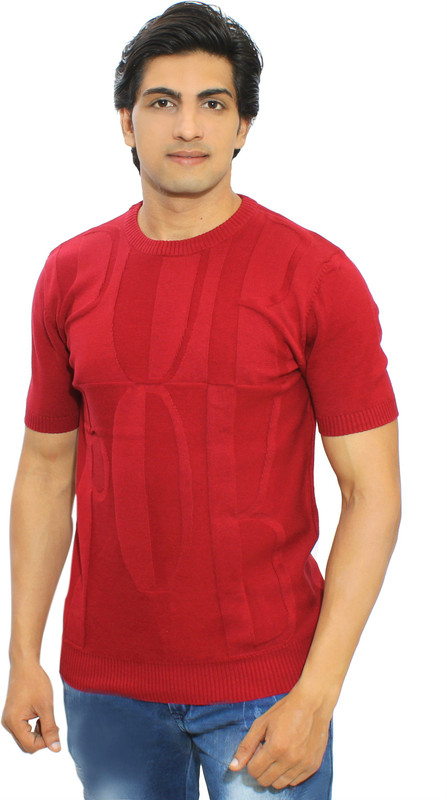 Thread Craft Graphic Print Men Round Neck Maroon T-Shirt