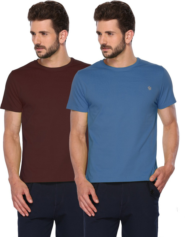 ONN Solid Men Round Neck Blue, Brown T-Shirt(Pack of 2) ONN Solid Men Round Neck Blue, Brown T-Shirt(Pack of 2)