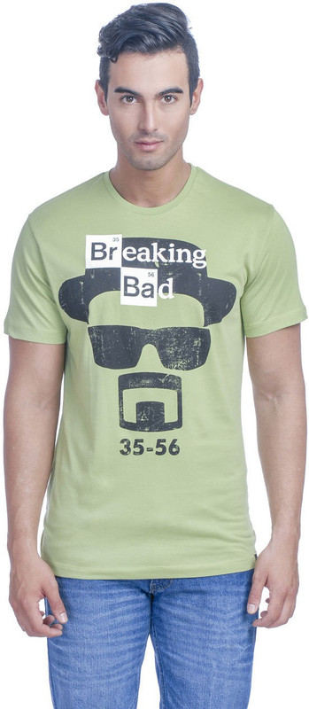 Breaking Bad Printed Men Round or Crew Green T-Shirt