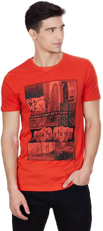 Cloak & Decker Graphic Print Men Round Neck Orange T-Shirt Cloak & Decker Graphic Print Men Round Neck Orange T-Shirt