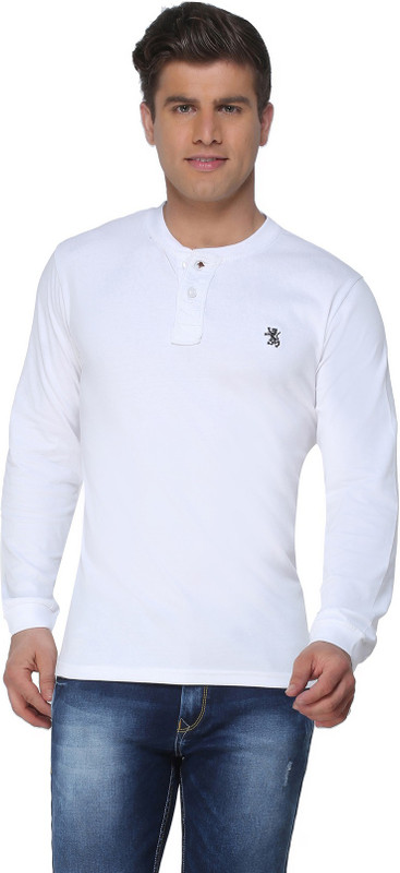 The Cotton Company Solid Mens Henley White T-Shirt RS.1499 (70.00% Off) - Flipkart