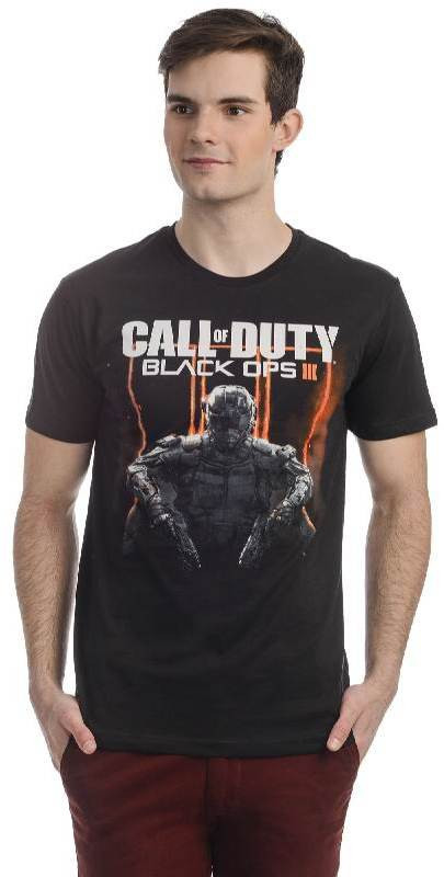 Call Of Duty Printed Men Round or Crew Black T-Shirt
